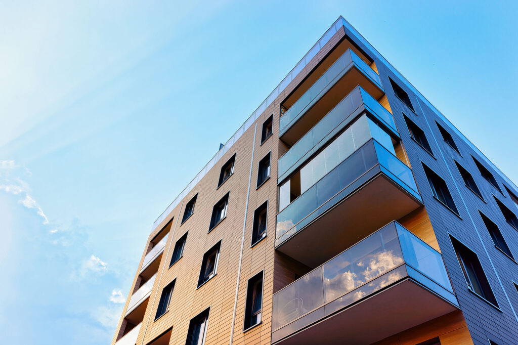New modern apartment building exterior